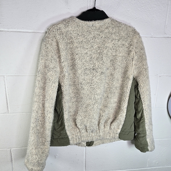 We The Free People rivington sherpa khaki zip jacket - Picture 9 of 12